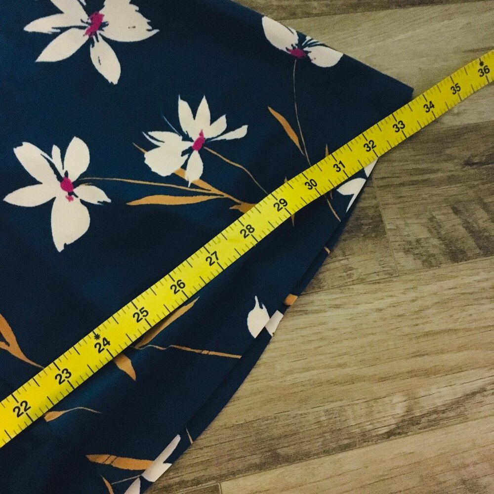 Eliza J Classy Blue Floral Belted Retro A-Line Maxi Dress - Picture 14 of 16
